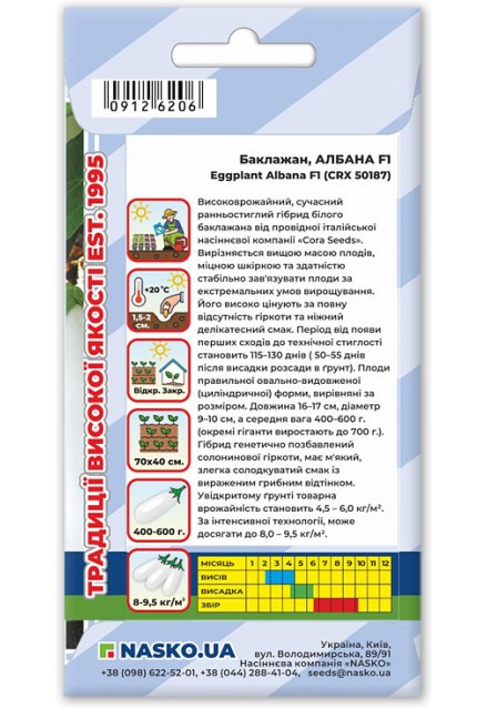 Насіння баклажанів АЛБАНА F1