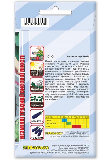Насіння баклажанів НАДІР