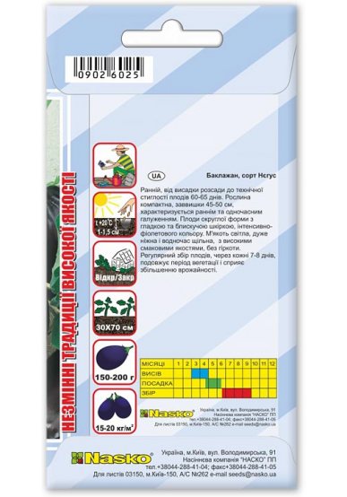 Насіння баклажанів НЄГУС