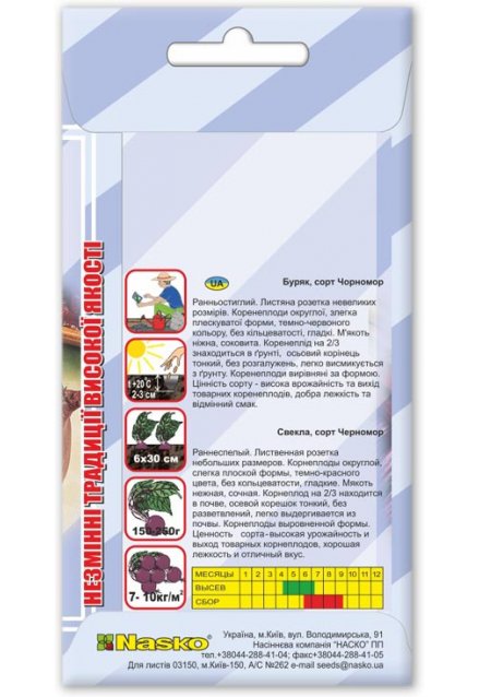 Семена свеклы столовой ЧОРНОМОР