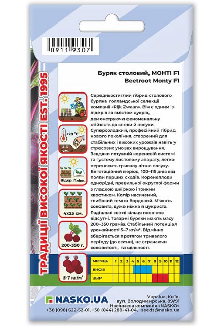 Насіння буряка столового МОНТІ F1