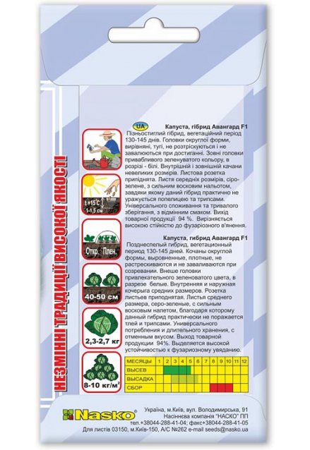 Насіння капусти пізньостиглої АВАНГАРД F1