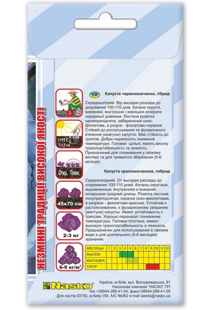 Семена капусты краснокочанной НАСКО 21335/06 F1