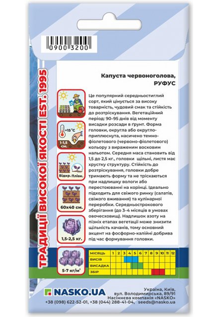 Насіння капусти червоноголової РУФУС (Rufus)