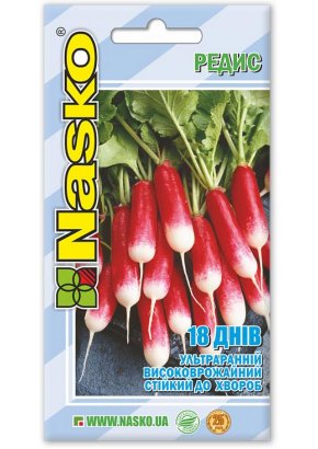 Редис ранній	18 ДНІВ