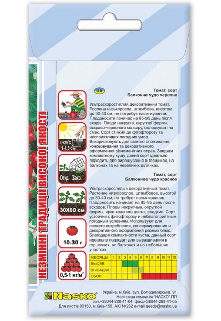 Насіння томата БАЛКОННЕ ЧУДО червоне